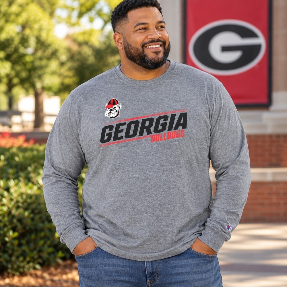 Georgia Bulldogs UGA Gray Performance Shirt Men's 2XL Athleisure Dawgs Gameday